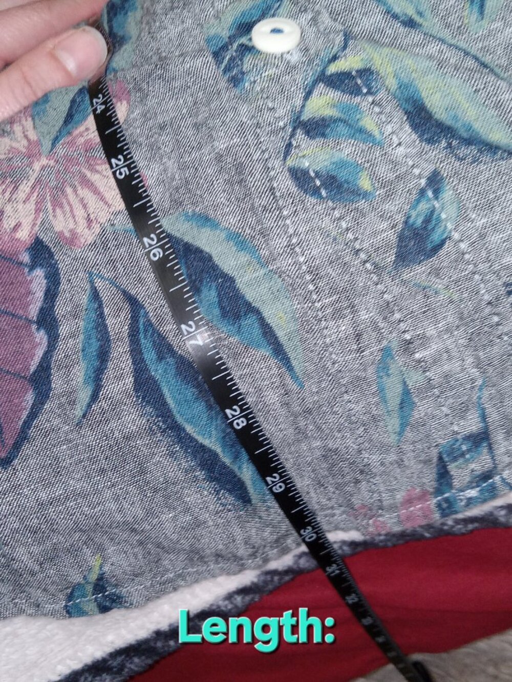 Hollister Linen Camp Shirt Mens L Gray Floral Collar Short Sleeve Preppy Coastal - Picture 10 of 11